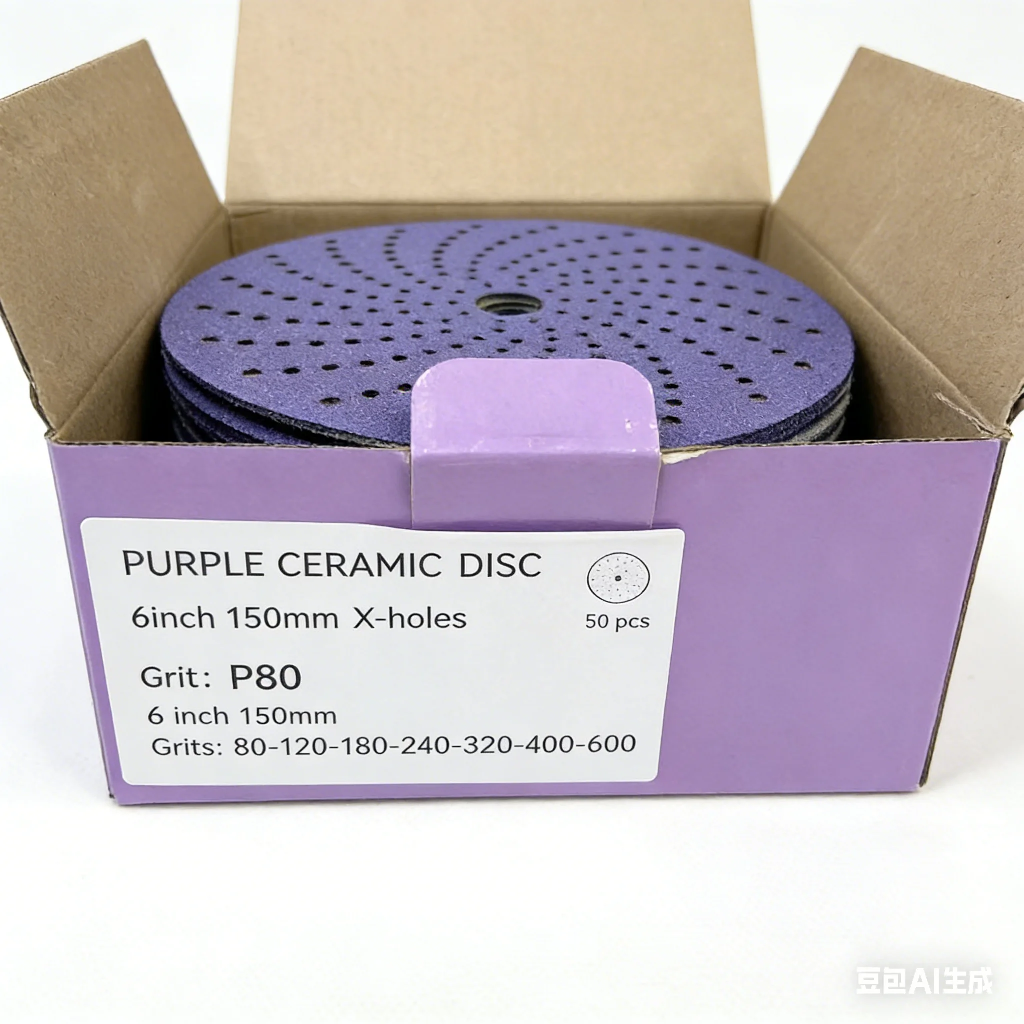 6-inch-150mm-ceramic-sanding-discs-80-600-grit-cyclone-holes-tear-resistant-film-strong-cutting-high-efficiency