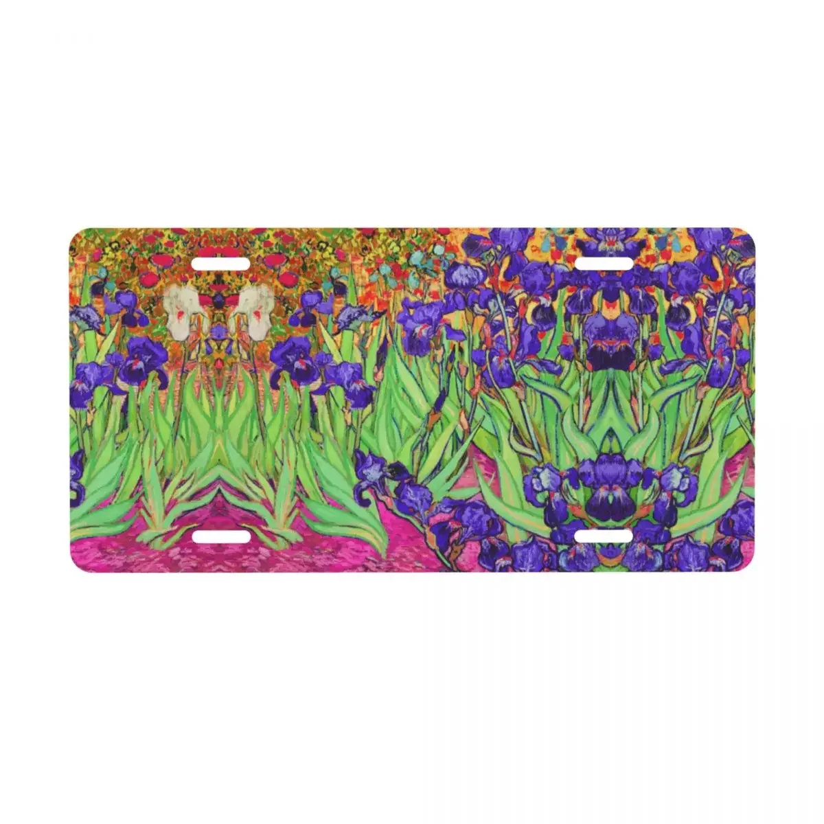 Vincent Van Gogh Purple Irises License Plate Cover Flowers Aluminum Metal Decorative Car License Plate Vanity Tag 6 X 12 Inch