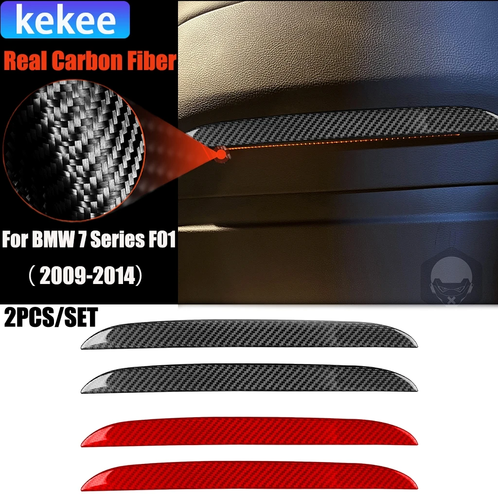 Carbon Fiber Car Accessories Seat Backs Strip Interior Trim Cover Soft Sticker For BMW 7 Series F01 730li 740li 750li 2009-2014