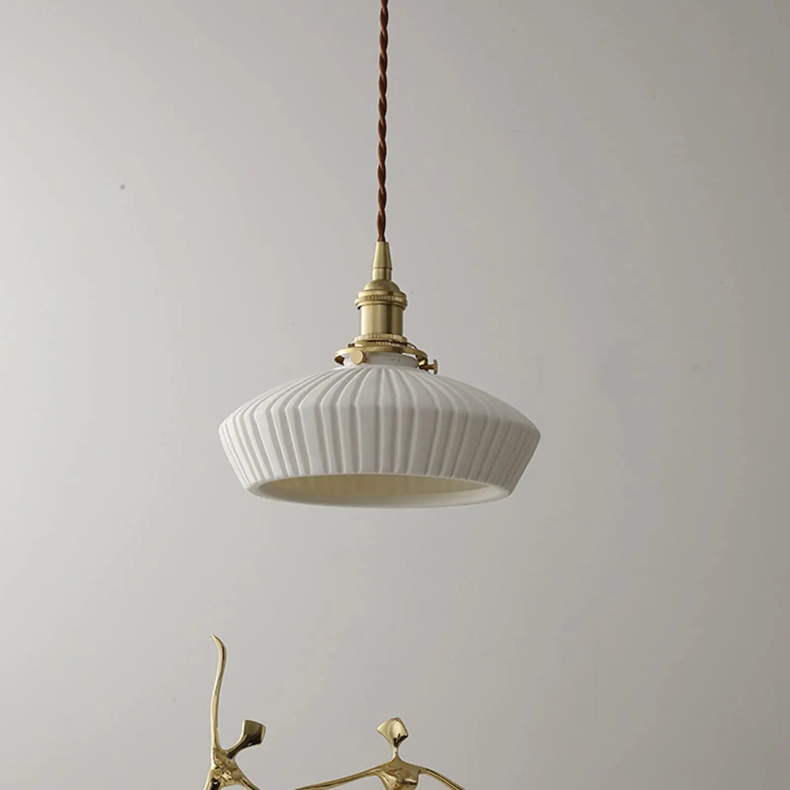 Imagem -03 - White Glass Pendant Light Brass Socket Hanging Lamp E27 Luz de Teto Sala e Quarto