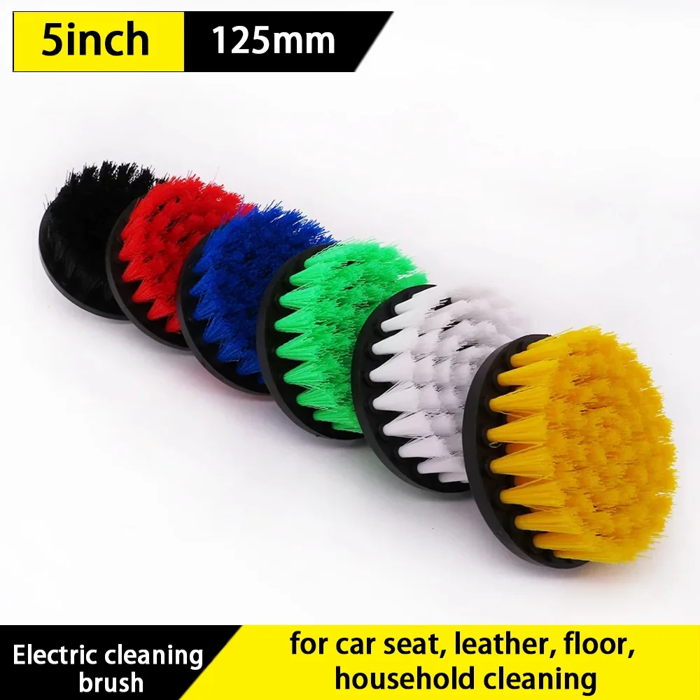 1 Pcs 5 Inch Electric Brush Cleaning Tool Used for Cleaning Car Seat Leather Floor Household Bathroom Nylon for Cleaning