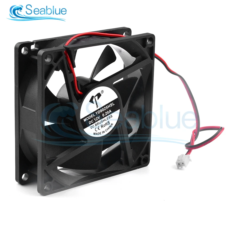 DC8025 5V 12V 24V 2-Pin 80x80x25mm PC Computer CPU System Heatsink Brushless Cooling Fan 8025