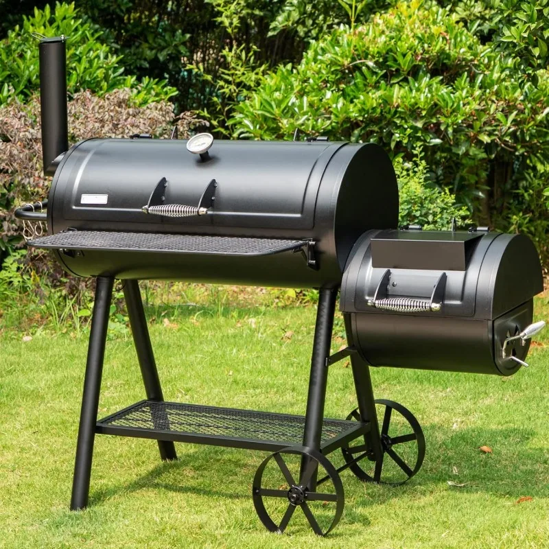 Sophia & William Heavy-Duty Charcoal Smoker Grills Extra Large Outdoor BBQ Gill with Offset Smoker,941 SQ.IN. Cooking Area,Black