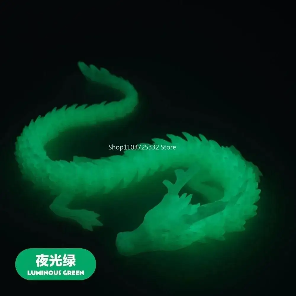 5pcs/bag 3D Printed Dragon Glow In The Dark Flying Dragon Rotatable Articulated Wing Dragons Kids Luminous Toy Office Ornaments