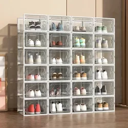 Transparent Shoe Rack Plastic Shoe Cabinet Save Space Organizer Storage Rack Durable Foldable Furniture Hollow Vent Design