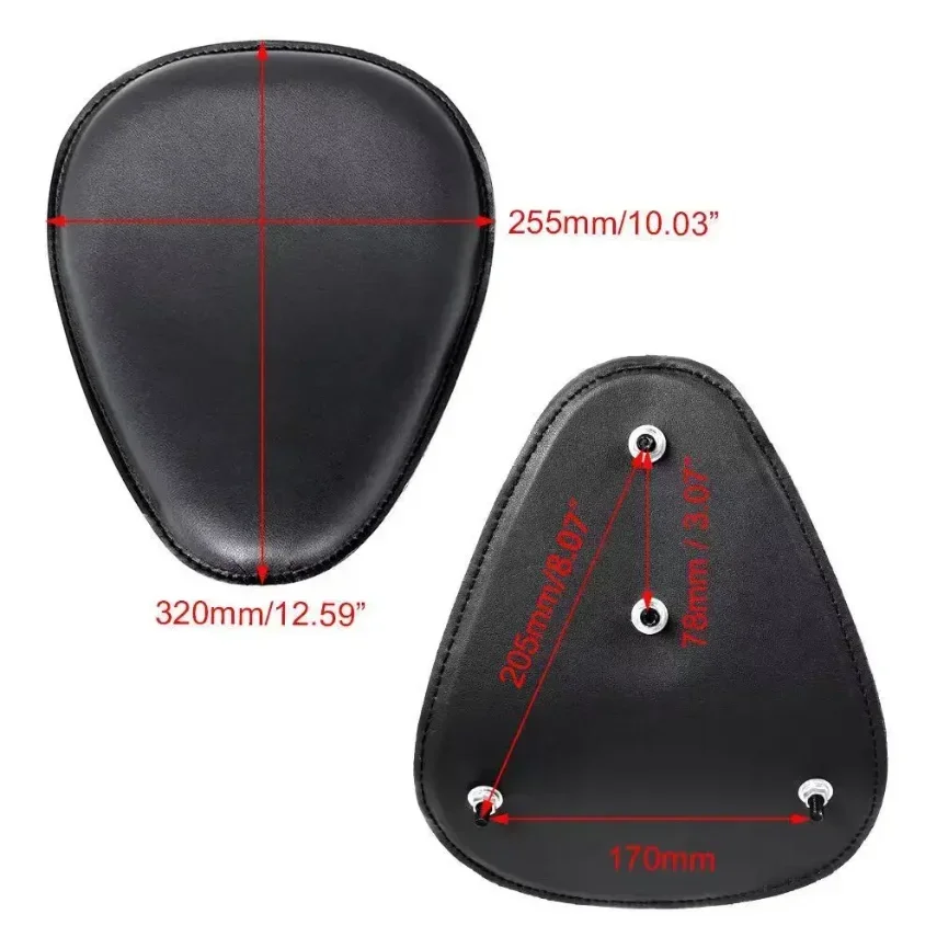 Motorcycle Leather Saddle Seat Retro Black Leather Solo Seat Fit for Harley Custom Chopper Bobber Honda Yamaha Kawasaki Suzuki image 3