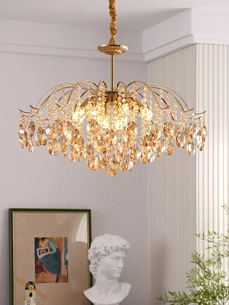 

Post-modern light luxury retro French living room personality creative warm chandelier