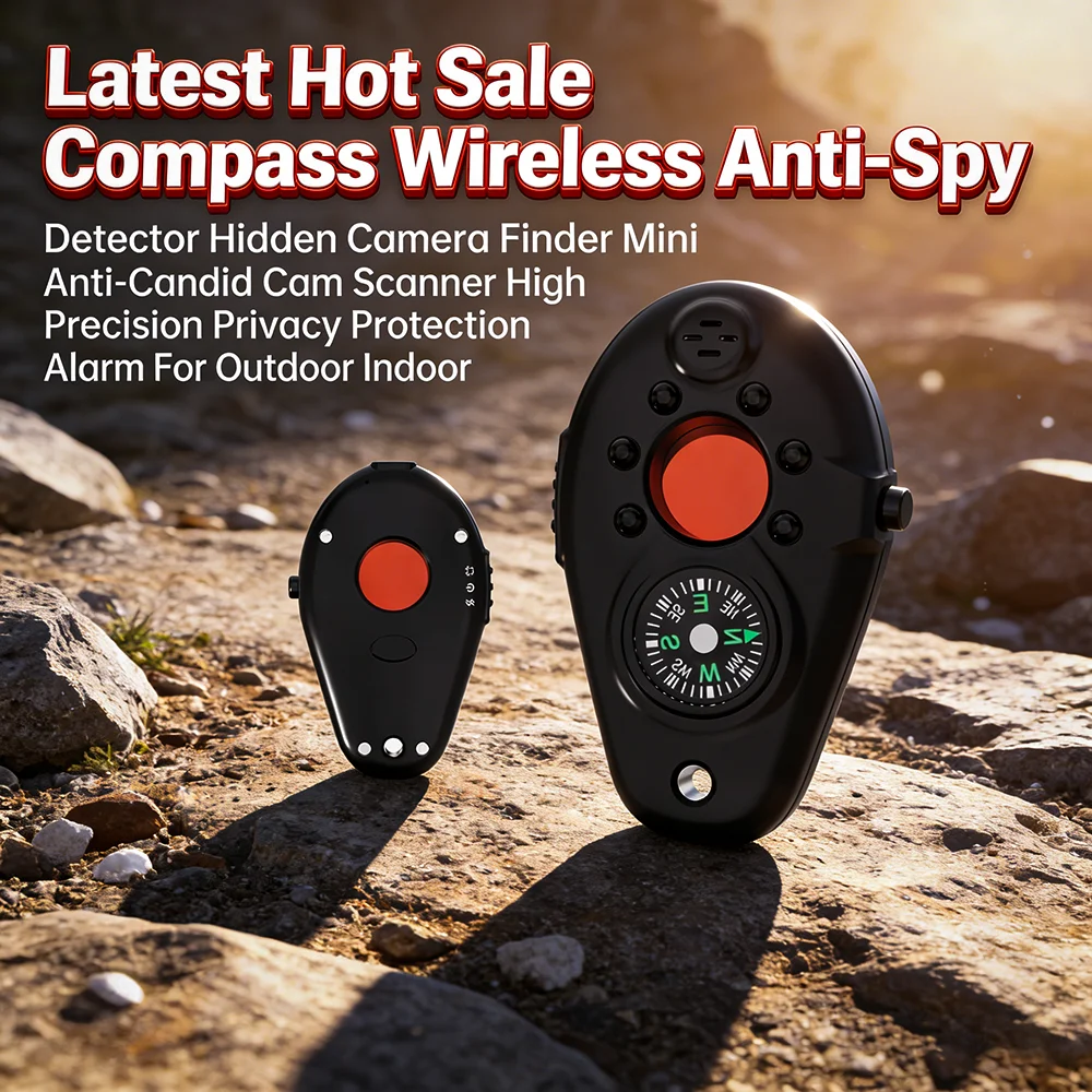 

Latest Hot Sale Compass Wireless Anti-Spy Detector Hidden Camera Finder Mini Anti-Candid Cam Scanner High Precision Privacy Prot