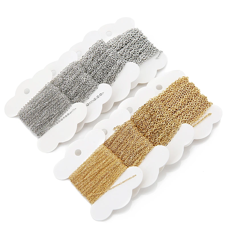 5meters PVD Never Fade Stainless Steel Necklace Chains Bulk Dia 1 1.5 2 2.5mm Bracelets Link Chains Lot for Diy Jewelry Making image 6