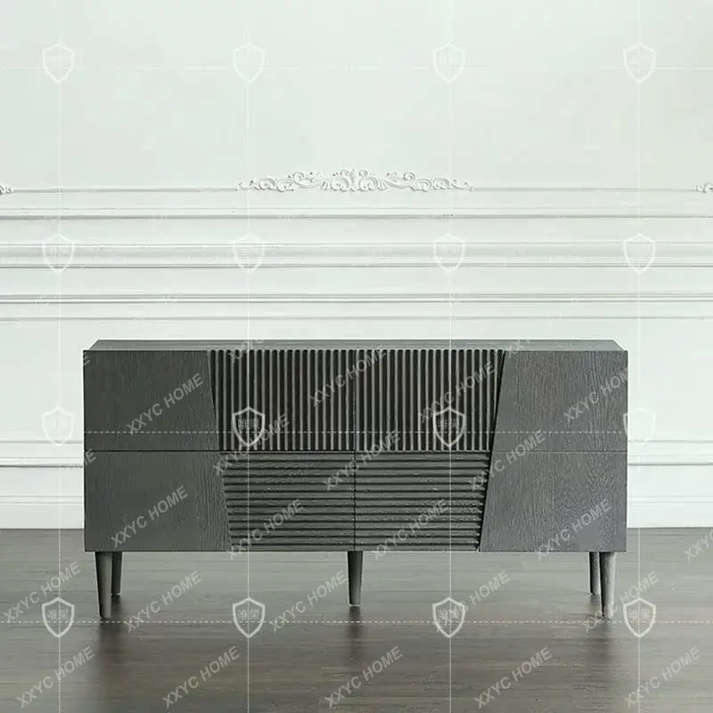 

SS side cabinet storage modern rural solid wood oak side cabinet