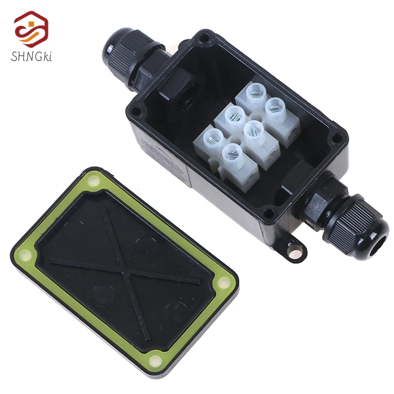 1 Pcs 2 Way IP66 Outdoor Waterproof Cable Connector Junction Box With Terminal 450V