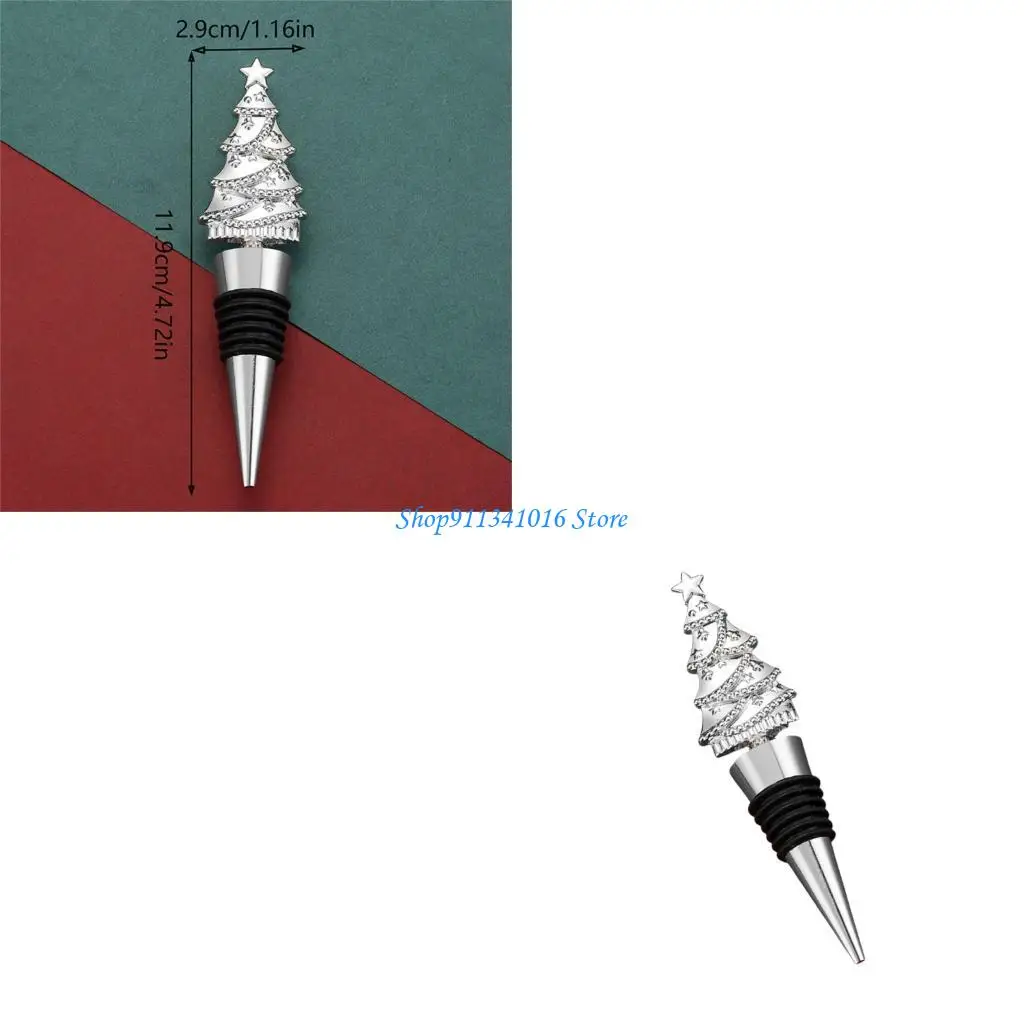 Zincs Alloy Christmas Tree Wine Stopper Decorative Wine Preservation Plugs