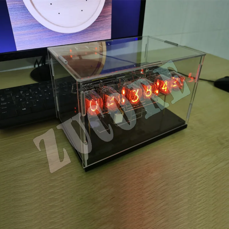 Orologio a tubo incandescente IN12 Set di orologi da capannone fatti a mano con orologio da tavolo retrò punk da regalo a 6 bit