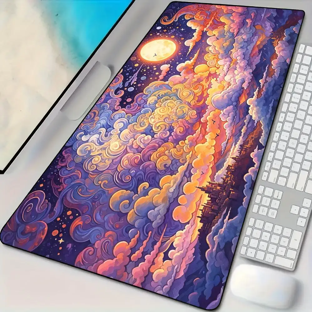 Mysterious Full Moon Castle Mouse Pad Desk Mat Large Computer Office Carpet XXL Mousepad Gaming PC Accessories Keyboard Rug