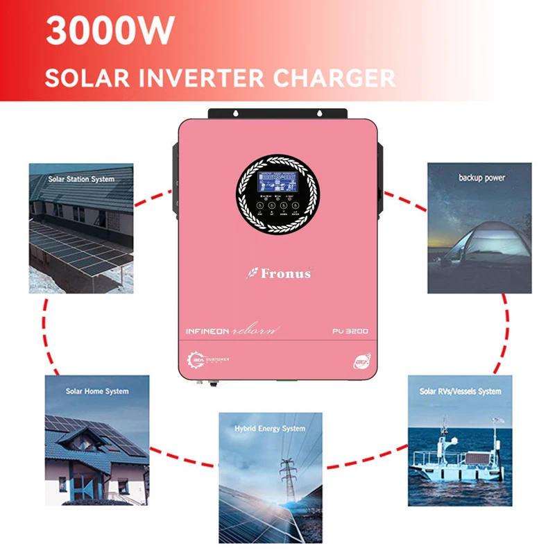 Imagem -03 - Inversor de Onda Senoidal Pura Controlador Solar do Carregador Mppt 230v ca Suporte para Inversor Fora da Rede Lifepo4 1.8kw 3kw 4.2kw 6.2kw 6.2kw Mppt