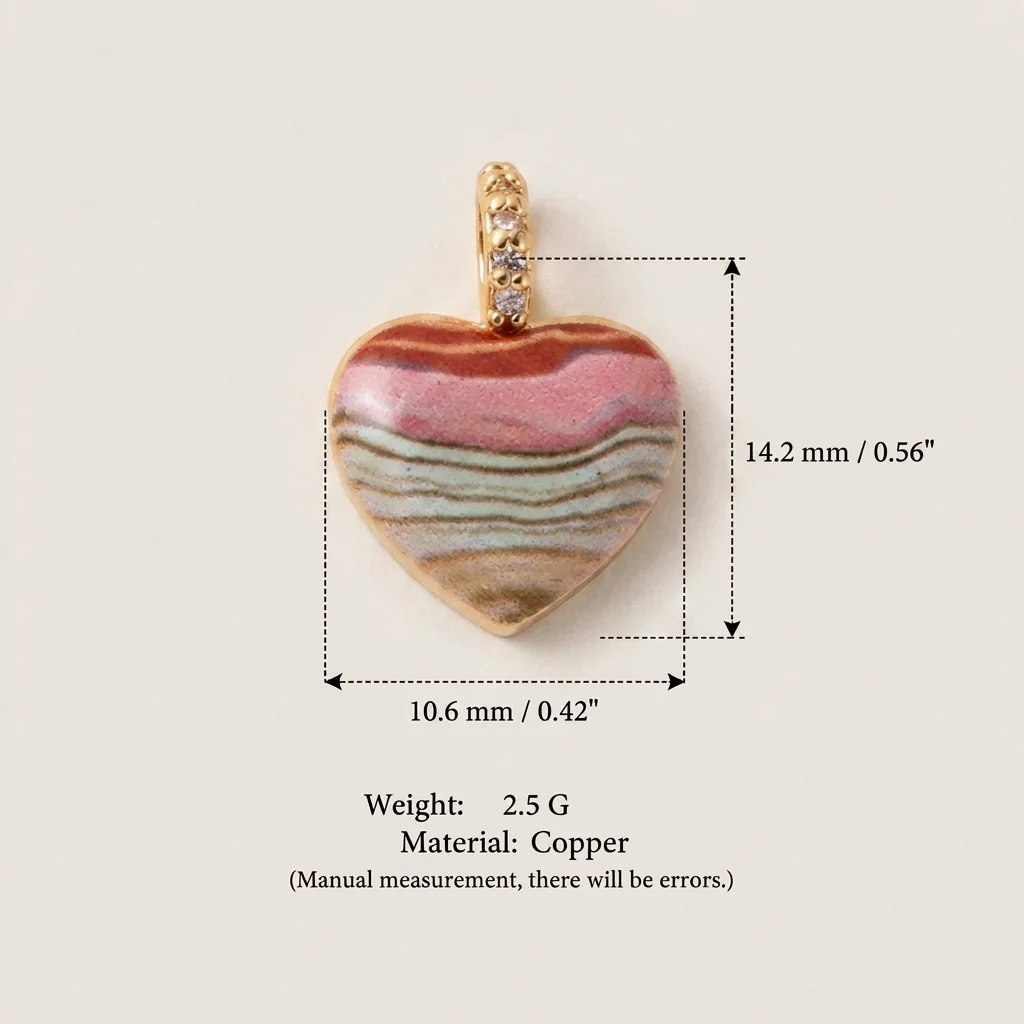 Neue beliebte und vielseitige Farbserie: Herzförmige bemalte DIY-Anhänger für Schmuck – Detail 5