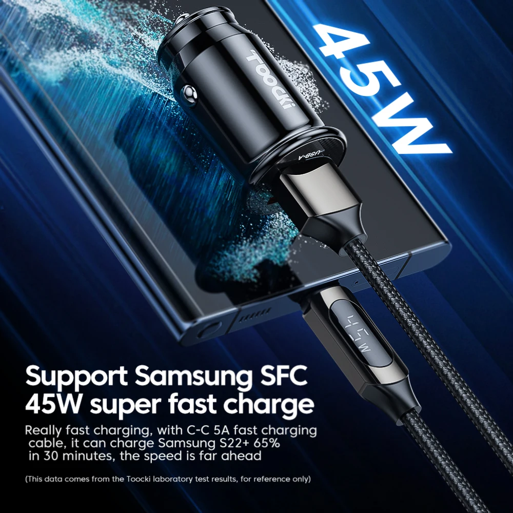 Toocki Car Charger USB C Fast Charger 45W 24V 5A Quick Charge for iPhone 12 13 14 Pro Xiaomi Samsung QC4.0 Truck PD Car Charger image 2