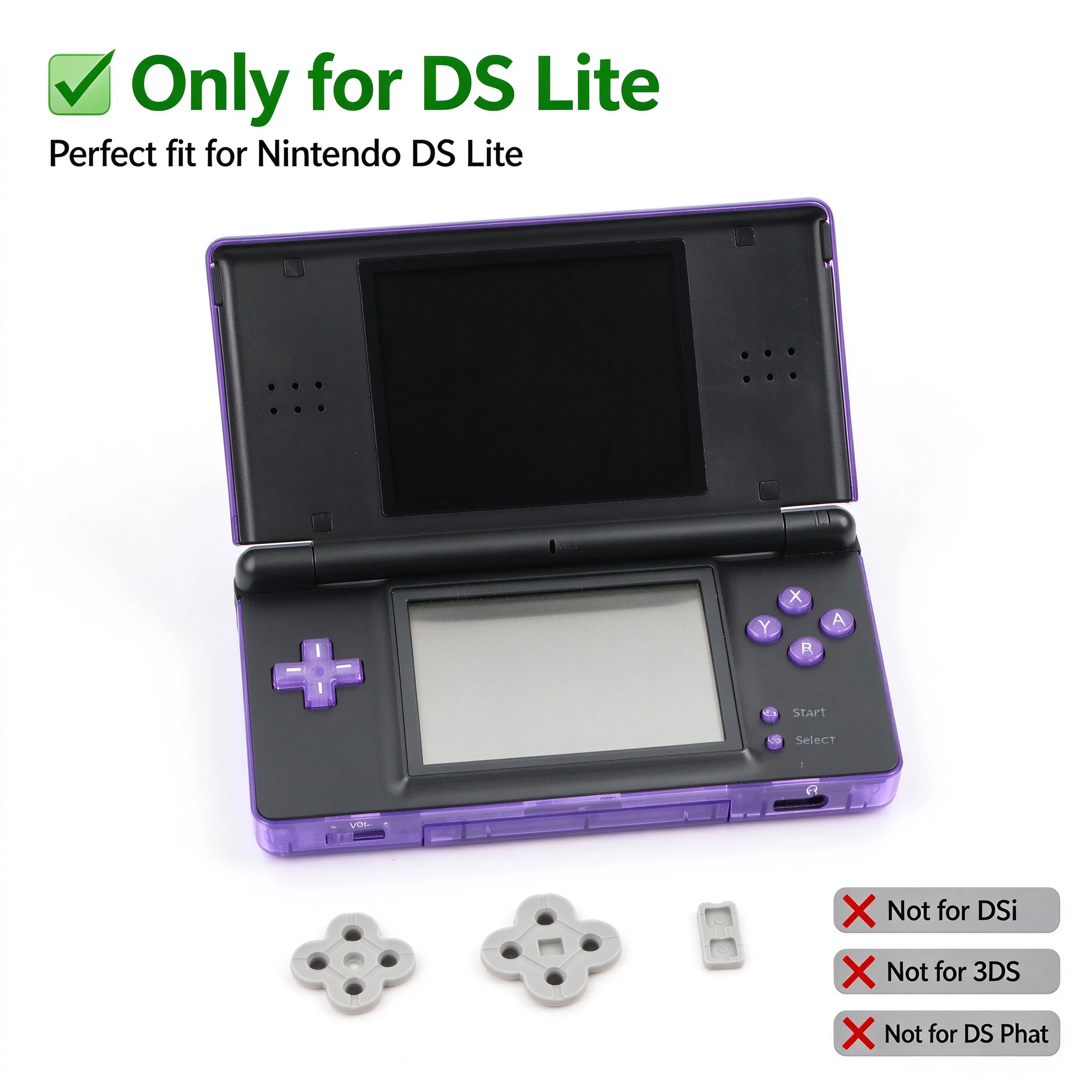 Conductive Rubber Button Pad for Nintendo DS Lite NDSL Replacement Silicone D-pad ABXY Start Select Buttons Repair Part