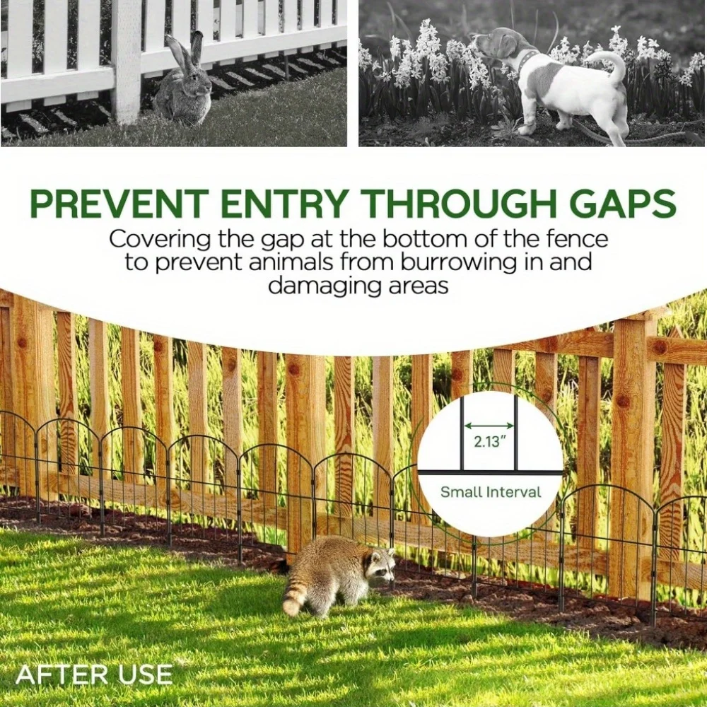 سياج معدني للحدائق مقاوم للصدأ ، حاجز للحيوانات ، لوحة سوداء ، بدون حفر ، أسوار حديقة مزخرفة ، 10 *