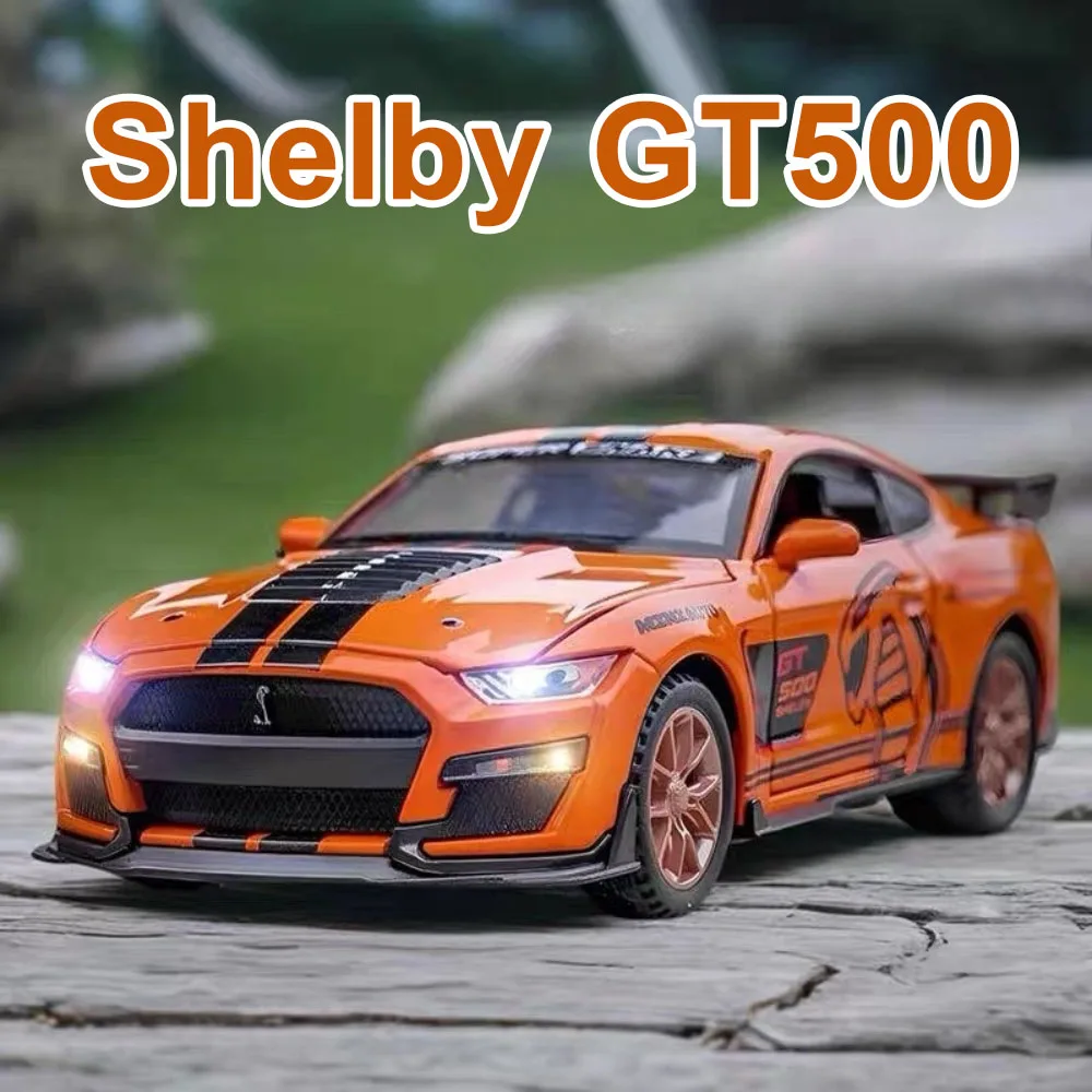 1:32 Mustang Shelby GT500 Modello in lega Diecast Car Toy Honda Civic Tipo R Porte aperte Suono Luce Tirare indietro per il ragazzo Regalo Raccogliere