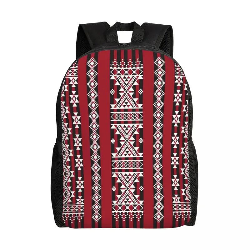 Red Kabyle Carpet Pattern Backpacks for Boys Girls Geometry Geometric College School Travel Bags Bookbag Fits 15 Inch Laptop