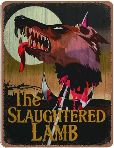 Vintage Slaughtered Lamb Pub American Werewolf London Man Cave Metal Plaque Sign