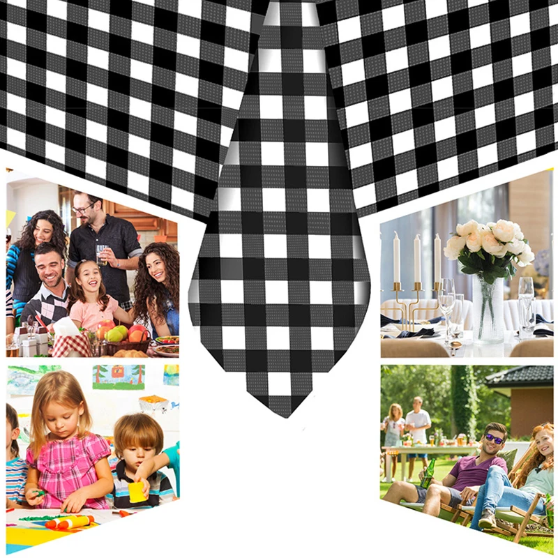 YOMDID Country Style Plaid Table Cloth Disposable Tablecloth Rectangular Table Cover Wedding Birthday Party Outdoor Picnic Mat