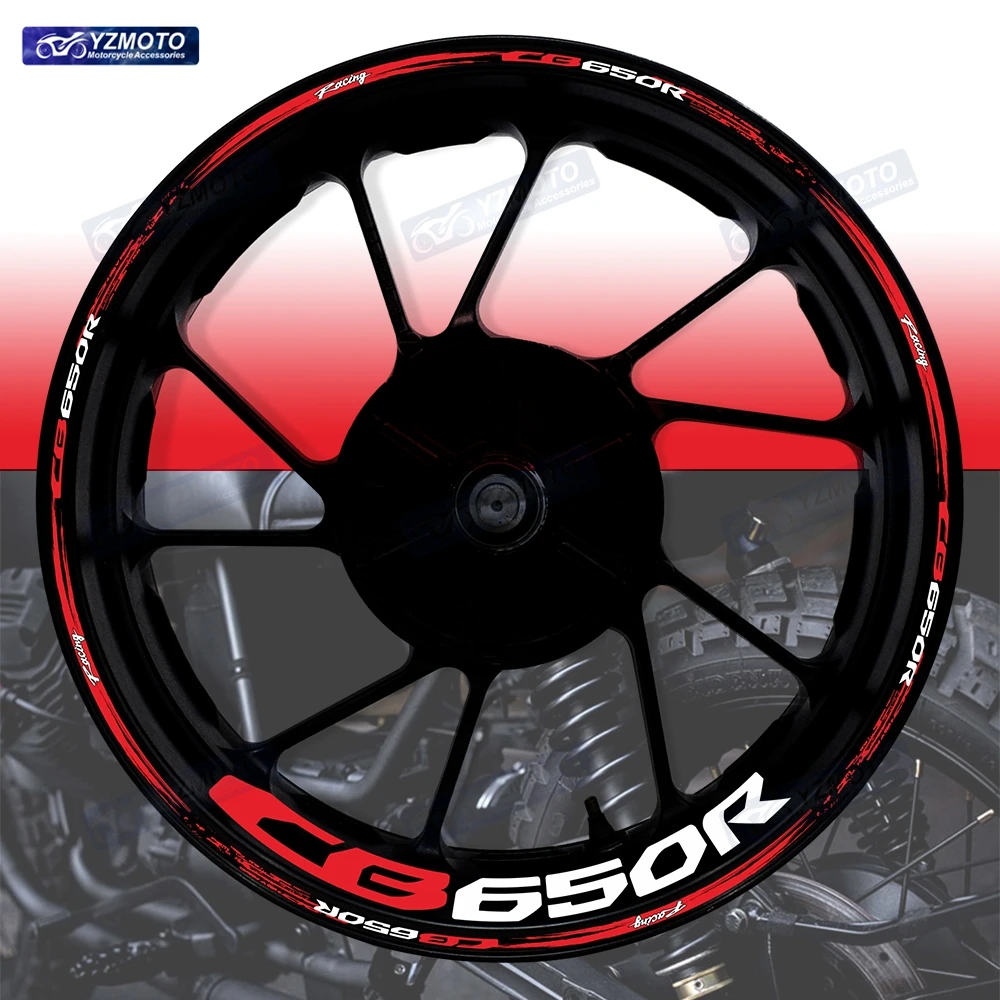 

For Honda CB650R Motorcycle 17 Inch Front And Rear Wheel Sticker Hub Decal Racing Reflective Waterproof Decorative Rim Stickers