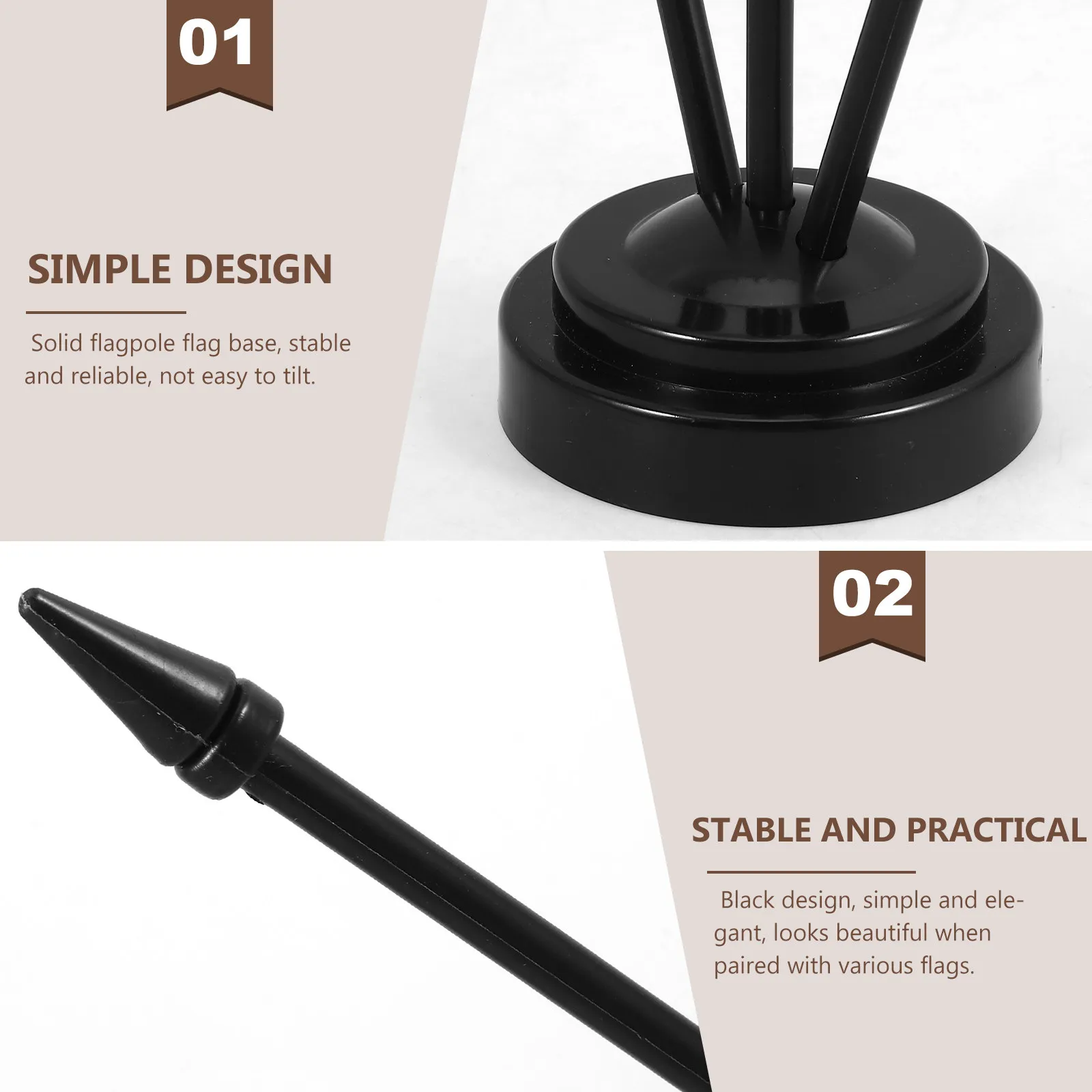 Portable Plastic Desk Flag Stand Base Stable Mini Flag Holder Holder for Office Conference Window Display Pole Stand