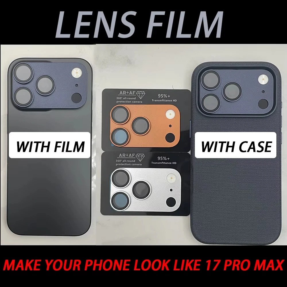 1PCS Protective Film for iPhone 17 Pro Max/iPhone 17 Pro/17 Air Full Coverage Ultra-Thin Camera Lens Protector Metal Frame New