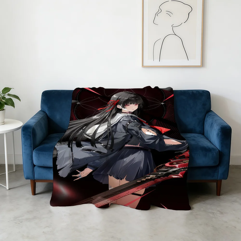 Game W-Wuthering Waves Chisa Blanket Flannel Warm Soft Throw Blanket For Room Sofa Childish Birthday Gifts