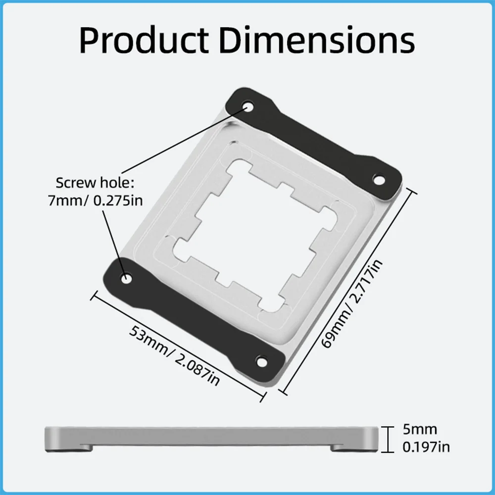 AM5 Aluminum Alloy CPU Anti-Bending Secure Frame Black/ Silver Heat Dissipation For 7000/ 9000 Series Motherboard CPU Accessory