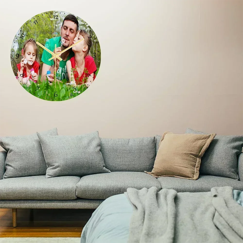 Personalized Wall Clock Quiet Quartz Home Clock Custom Photos Wedding Corporate LOGO Baby Art Photos Family Portraits FASHION