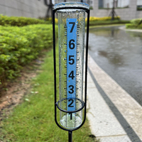 1 Set Garden Rain Gauge Freeze Proof Rain Gauge Outdoor Best Rated For Garden Deck Lawn With Large Numbers Adjustable Height