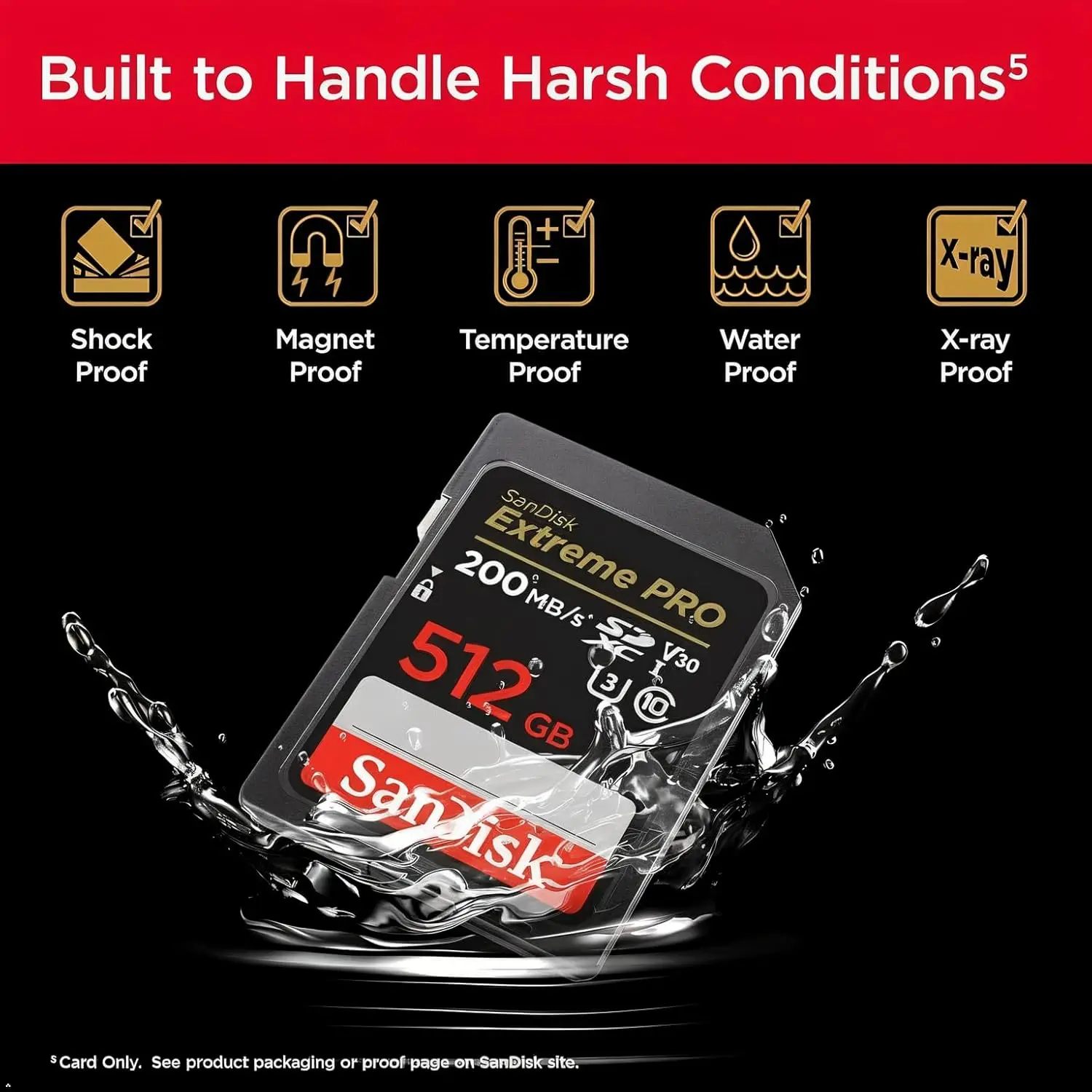 Карта памяти SANDISK Extreme PRO 256GB 512GB 1TB SDXC UHS-I C10 U3 V30 4K UHD (OEM-упаковка)