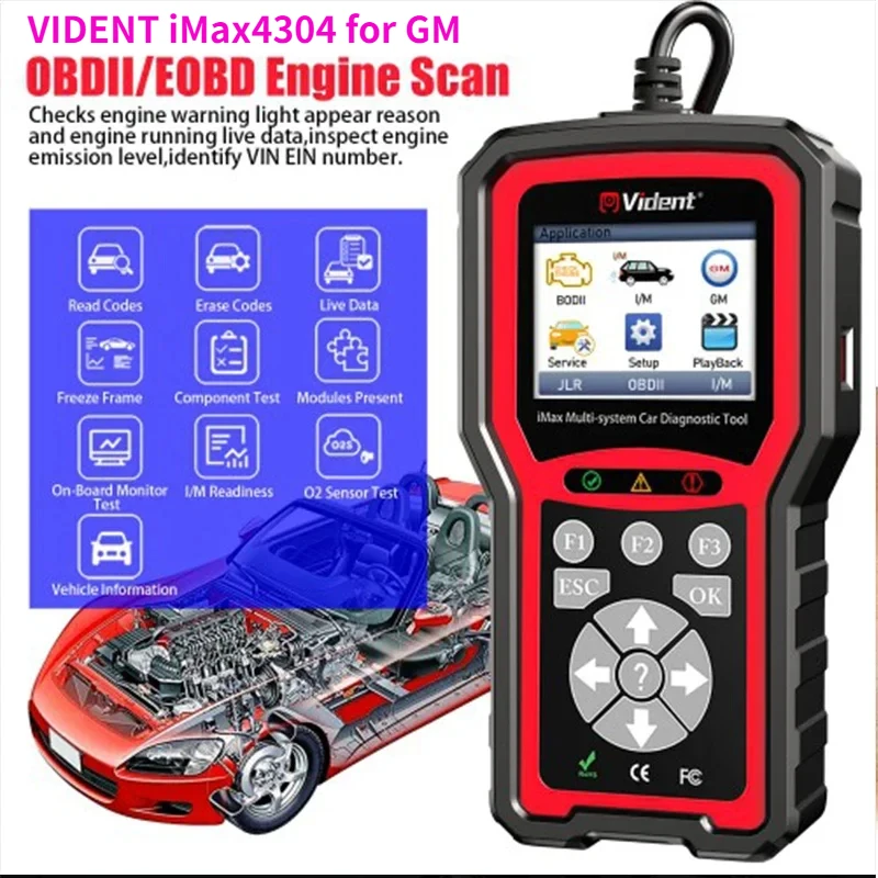 2024 VIDENT iMax4304 for GM Full System Car Diagnostic Tool for Chevrolet, Buick, Cadillac, Oldsmobile, Pontiac and GMC