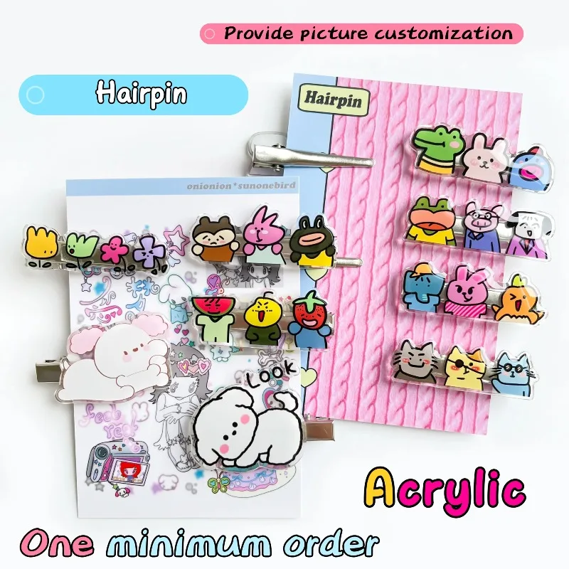 12PCNew Girl Cute Colorful Drop Shape HairClips Sweet Hair Clip Kids Hair Clip Slip Clip Custom Acrylic Hair Clip view 3