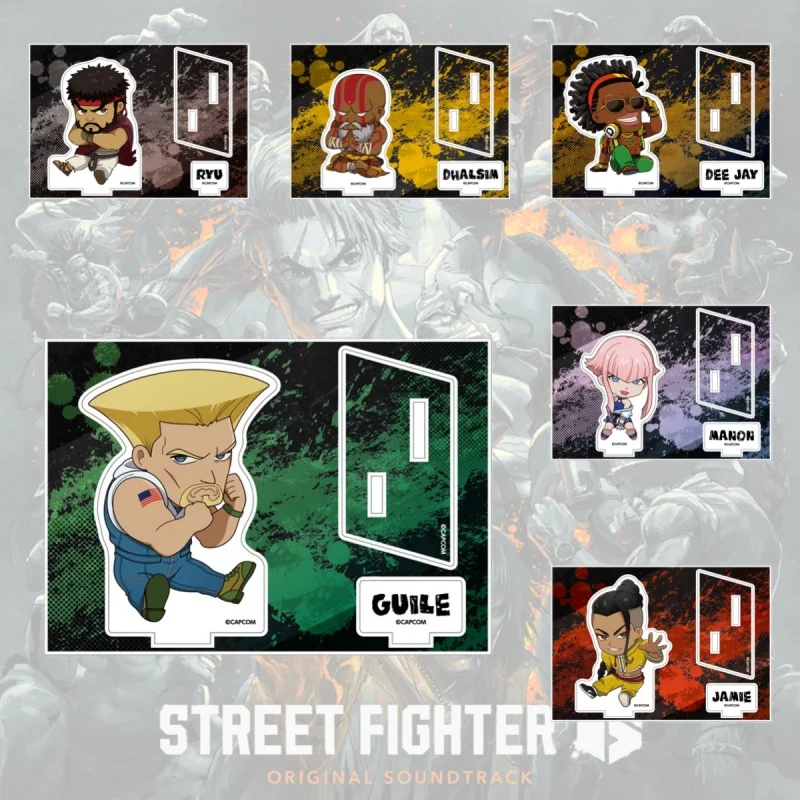 Game Street Fighter 6 Acrylic Stand Ryu Chun-Li Guile Blanka Anime Model Figure Cosplay Plate Keychain Birthday Gifts