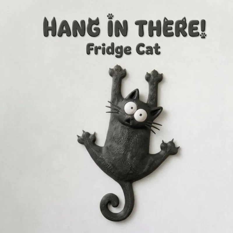 2026 Cat Fridge Magnet Cute Creative Black 3d Cat Shaped Magnetic Decor For Refrigerator Home Kitchen Wall Decor For Pet Lovers
