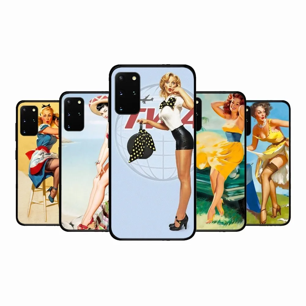 Sexy Pin Up Girl Phone Case For Samsung S 9 10 20 21 22 23 30 23plus lite Ultra FE S10lite Fundas