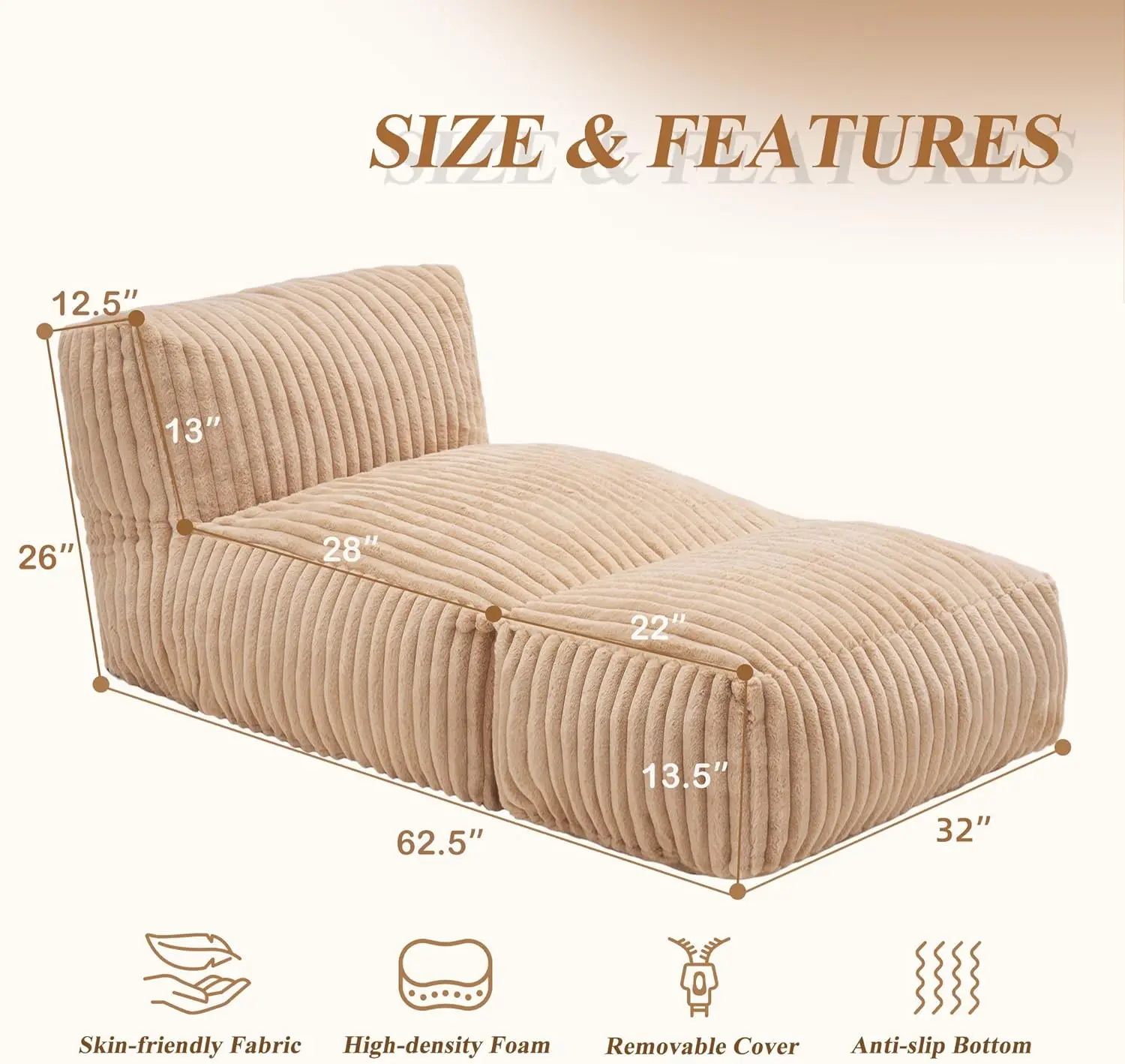 Furniture Modular Couch Sectional Vacuum Packing Comfortable Foldable Bean Bag Sofa for Living Roompromote sales