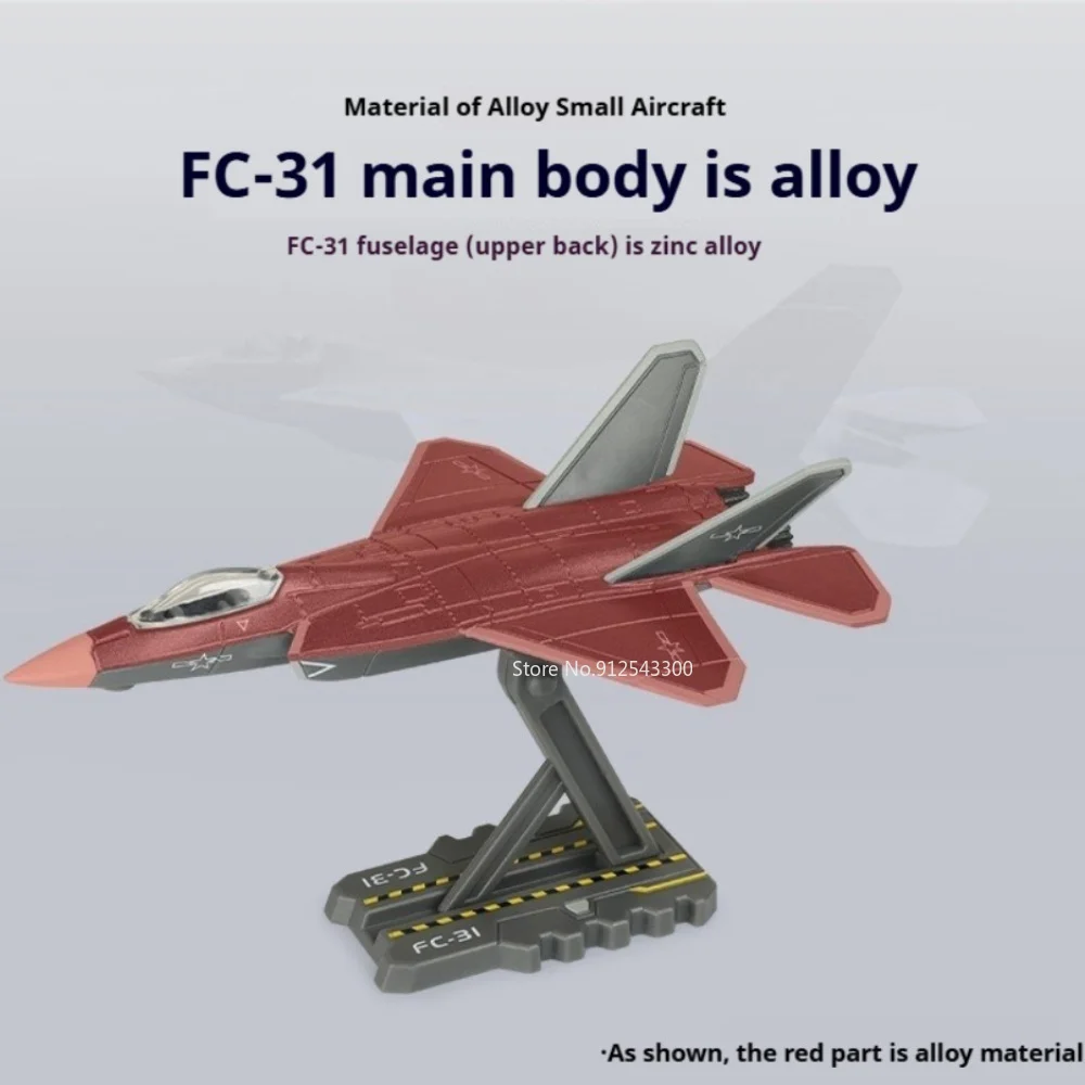 Scale 1:150 FC-31 Fighter Aircraft Model Toy Car Rotatable Bracket Alloy Body Military Aircrafts Models Toys for Boys Gifts