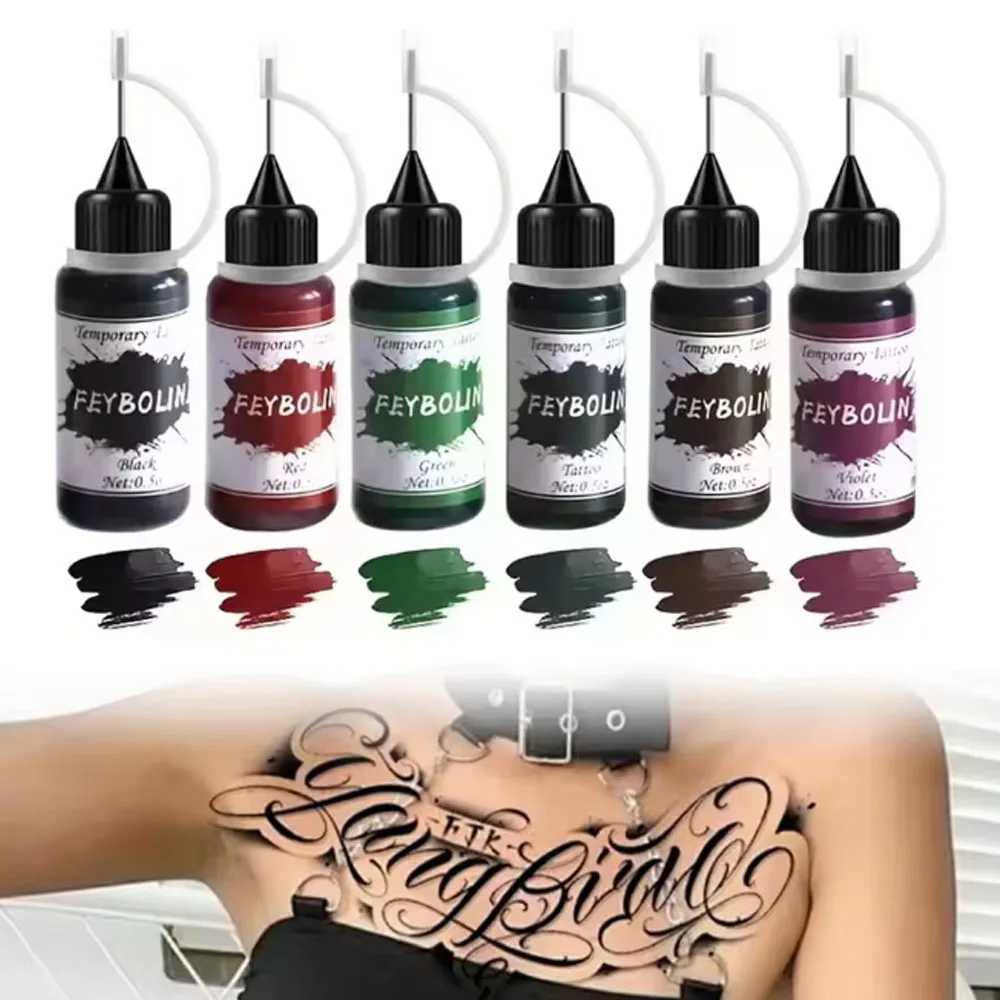 Colorful Tattoo Juice Paste,Easy-to-Use Henna Tattoo For Body Paint DIY Tattoos Temp, DIY Fake Tattoo Semi Permanent For Women
