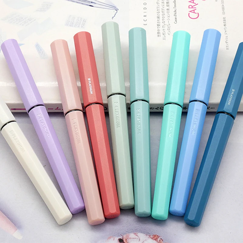 Japan Platinum upgraded frosted small meteor fountain pen octagonal slip seal gas cap a water stationery