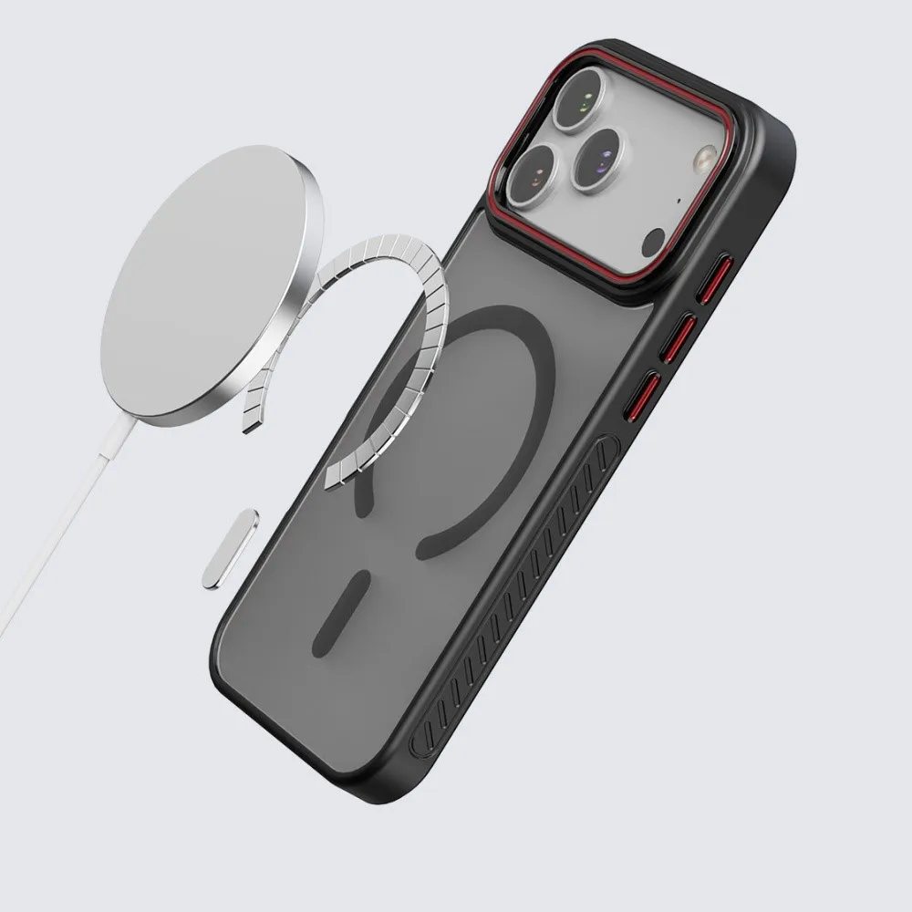Militär Für Magsafe Magnetische Fall Für iPhone 17 Air 16 15 14 Pro Max Plus 13 17Pro Transparent Matte Wireless Charge Hard Cover