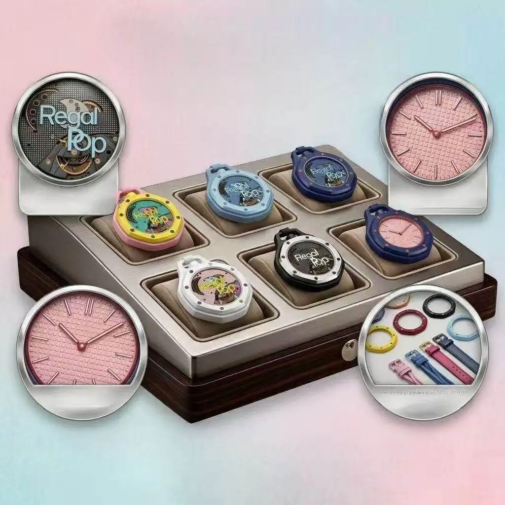 

Customized new pocket watch, octagonal popular style quartz candy color watch, fashion accessories, for gifts and collectibles