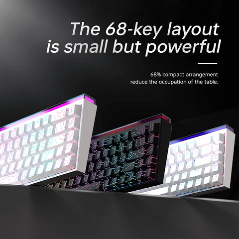 Mechanical Keyboard AJAZZ NK68 68-key hot-swappable gaming keyboard with RGB backlit keys ergonomic design and USB wired