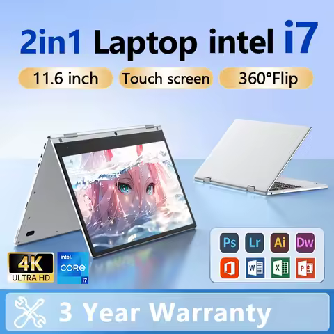 11.6 Inch Touch Screen Laptop 2 in 1 Intel i7 8500Y Windows 11 Pro Computer 8GB DDR4 512GB 1TB 2TB SSD study Notebook PC