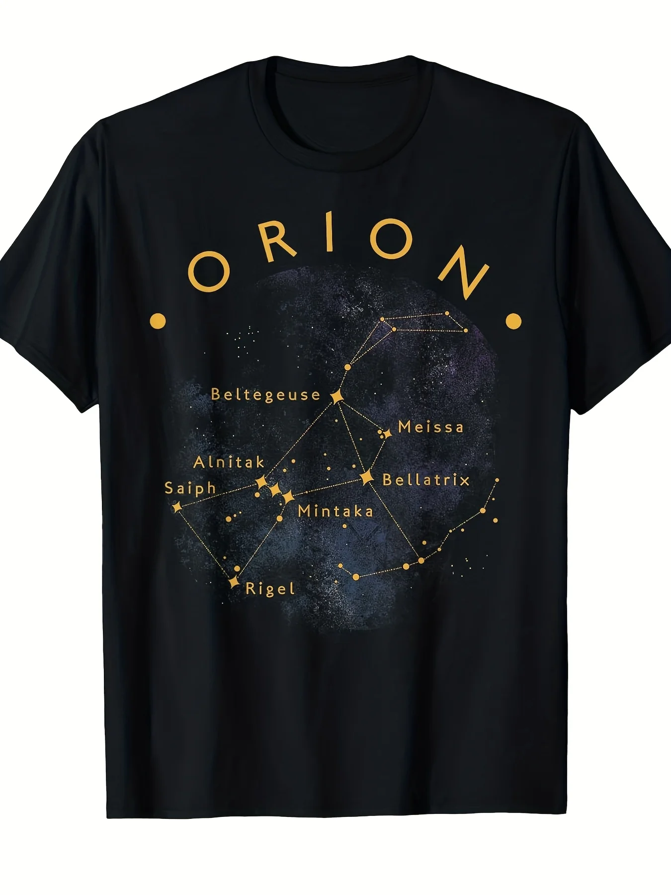 Orion Constellation Astronomy Enthusiast Stargazing T-shirt Men's Casual Short-sleeve Fun Pattern Top Comfortable Daily Casual Wear Sportswear | Fun Printed T-shirt | Comfortable Fit