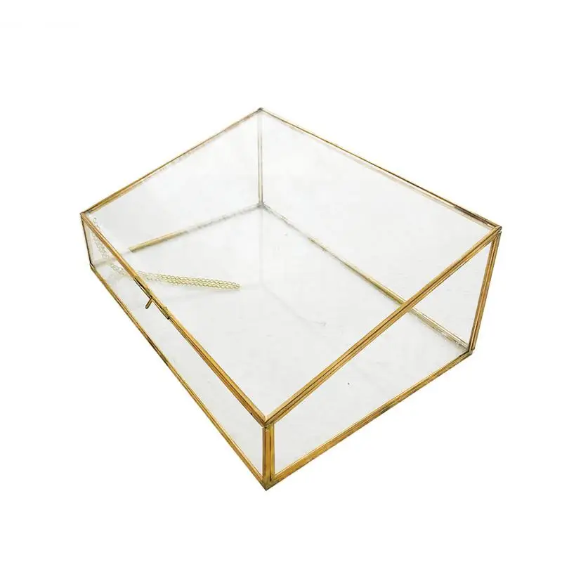 Nordic Style Glass Copper Storage Baskets Box Home Organizer for Jewelry Necklace Dessert Display cabinet decoration